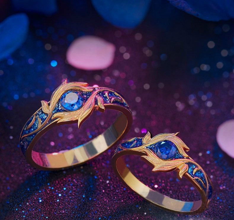 斗罗大陆周边戒指 动漫二次元唐三小舞订婚情侣对戒s925纯银指环饰品