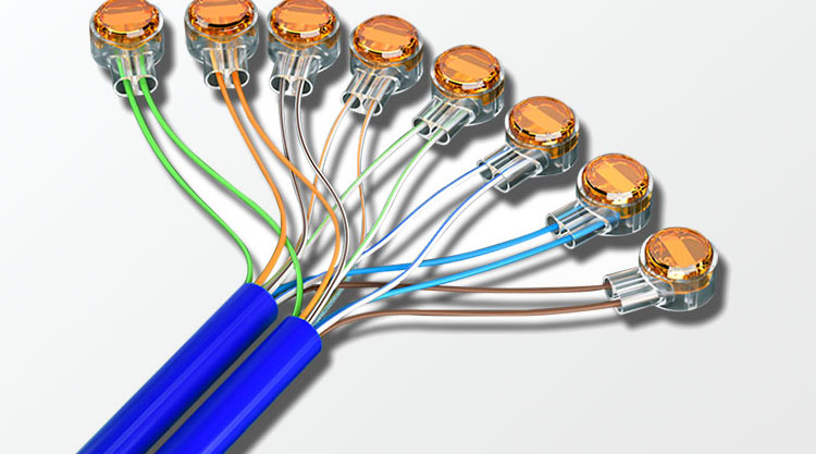 工程级k1k2接线子k3蓝色冷压连接端子网络线电话线断线对接k2接线子