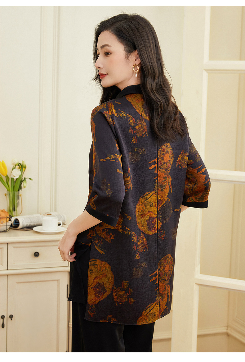 乔万尼真丝衬衫女2022年新款重磅桑蚕丝上衣商场同款丝绸之路l