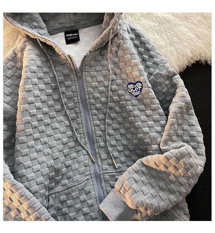 拉夏贝尔la棒球服外套女 春秋华夫格高级感外套男女薄款设计感洋气