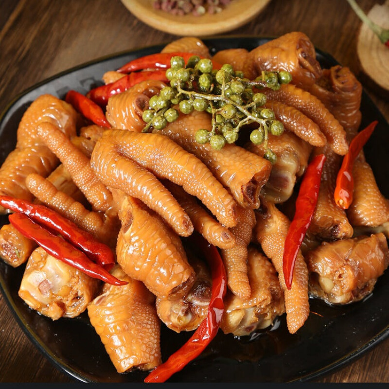 嗨捕手椒麻鸡爪微辣美食捕手网红有骨鸡爪麻辣味小零食袋装220克嗨