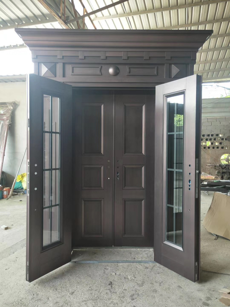 复合纱门别墅大门防盗门进户门农村大门不锈钢锌合金门玻璃仿铜门