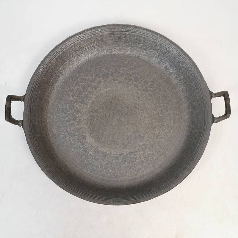 煎饼鏊子老式 传统老式铸铁煎锅家用双耳煎饼平底生铁锅商用无涂层