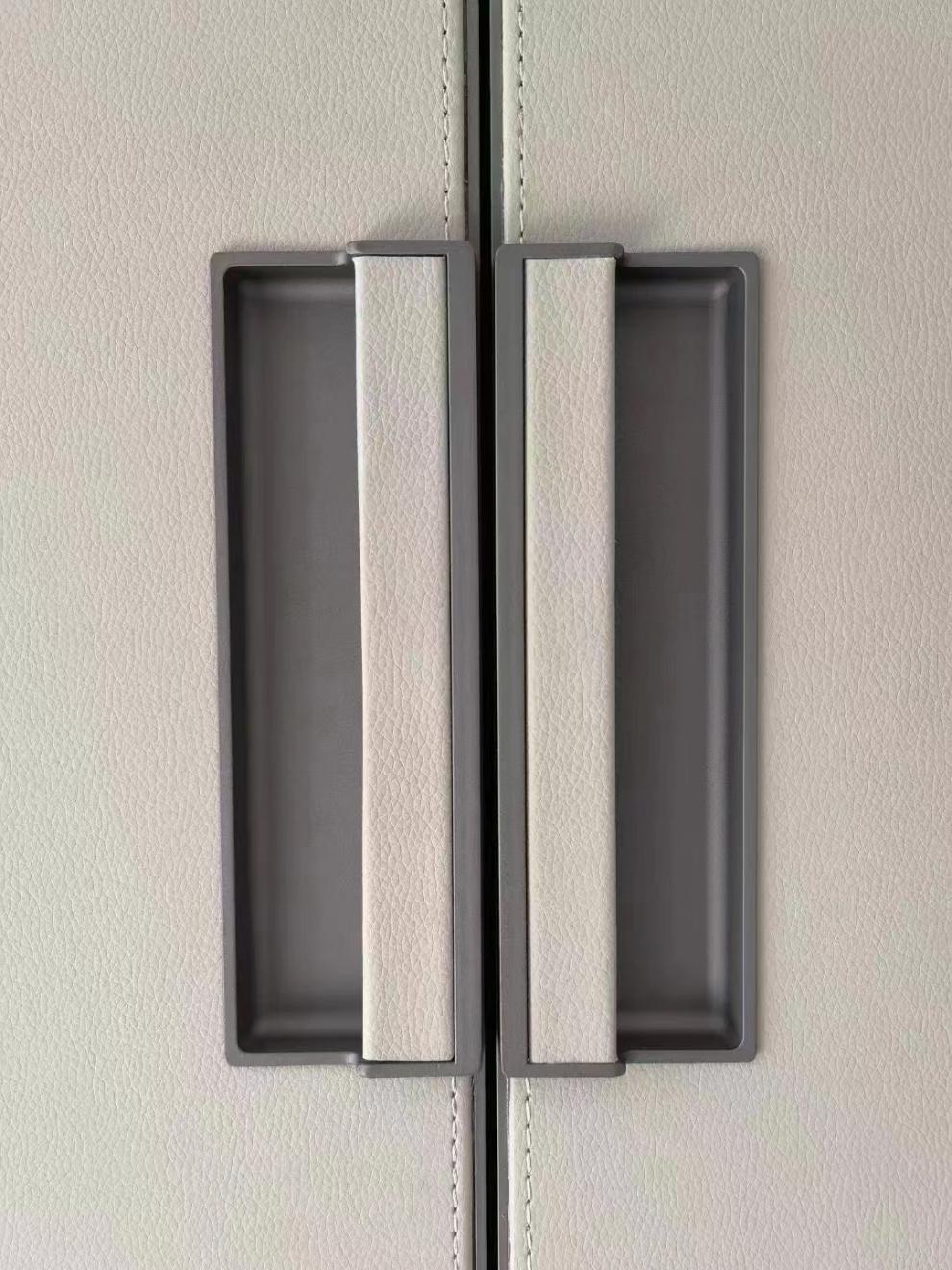 小米mi米家通用极简衣柜皮革门定制门门高端轻奢六面车线皮质门板硬包