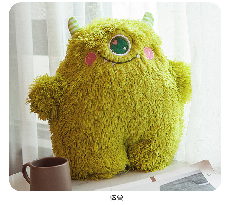 可爱卡通毛绒玩具萌萌小怪兽公仔儿童安抚陪睡布娃娃女生睡觉床上超软