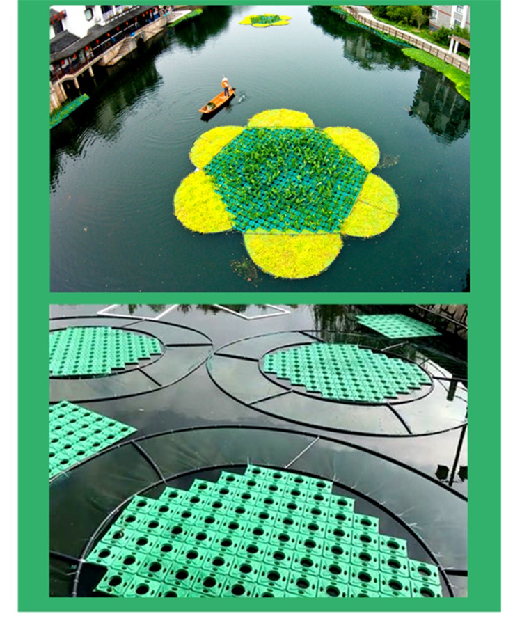 水上种菜蔬菜水生植物种植浮床人工漂浮生态浮岛水面绿化塑料浮板承接