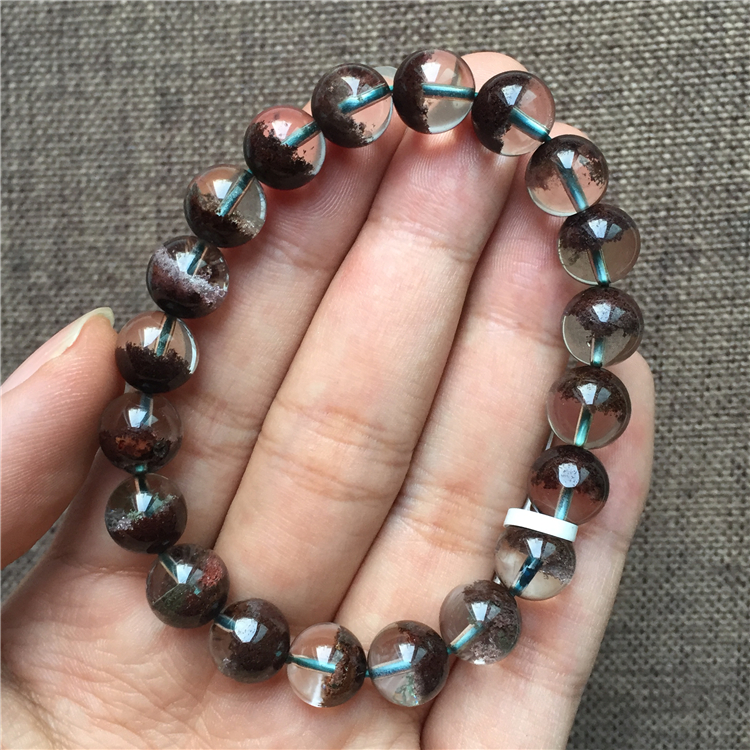 天然红幽灵聚宝盆手链一物一图 幽灵水晶饰品手串男女情侣款 c0709