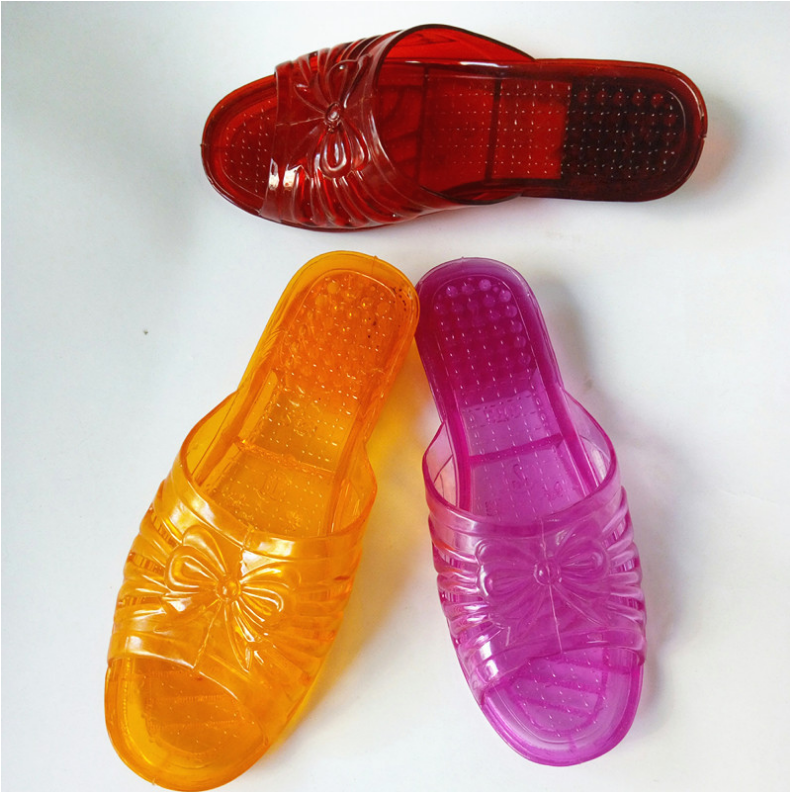 广东老式凉拖鞋扡鞋浴室扦鞋女夏防滑软底家居凉扦鞋透明塑料妈妈水晶