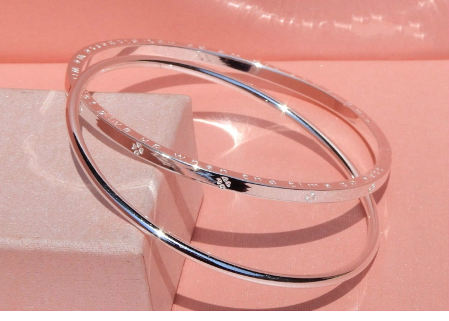 520礼物恋柯双圈银手镯女999足银实心多圈手环银镯心形网红年轻款节日