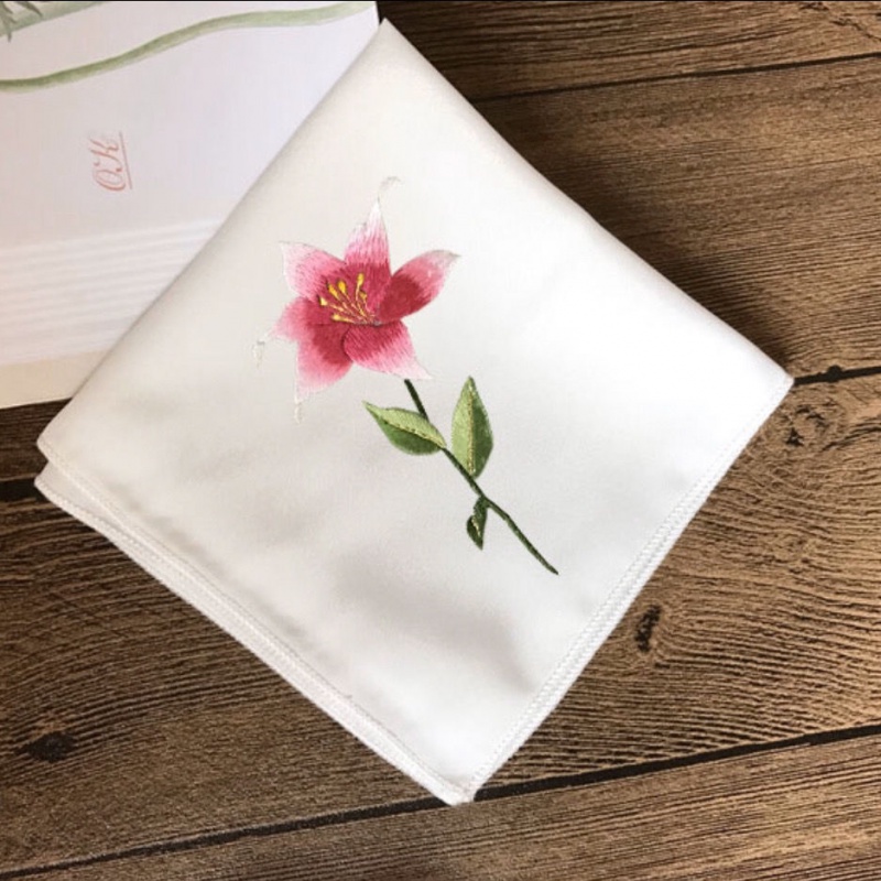 手帕套件初学者适用含工具含针法教程新手苏绣diy海棠花带工具绣绷