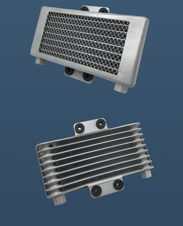 摩托车风冷改装发动机散热器油冷器冷却器铝制大流量新款式 小号加厚