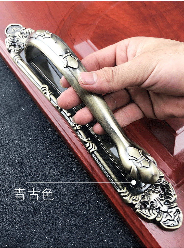 欧式仿古铜明装拉手打孔大门房门木门对开门推拉门柜门移门把手型号