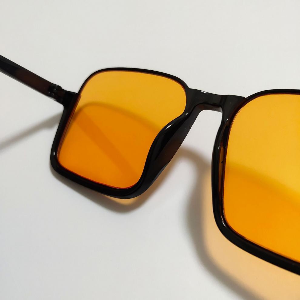 帅炸复古渐变色ins网红方框眼镜个性时尚橘色墨镜方形太阳镜男女灰色