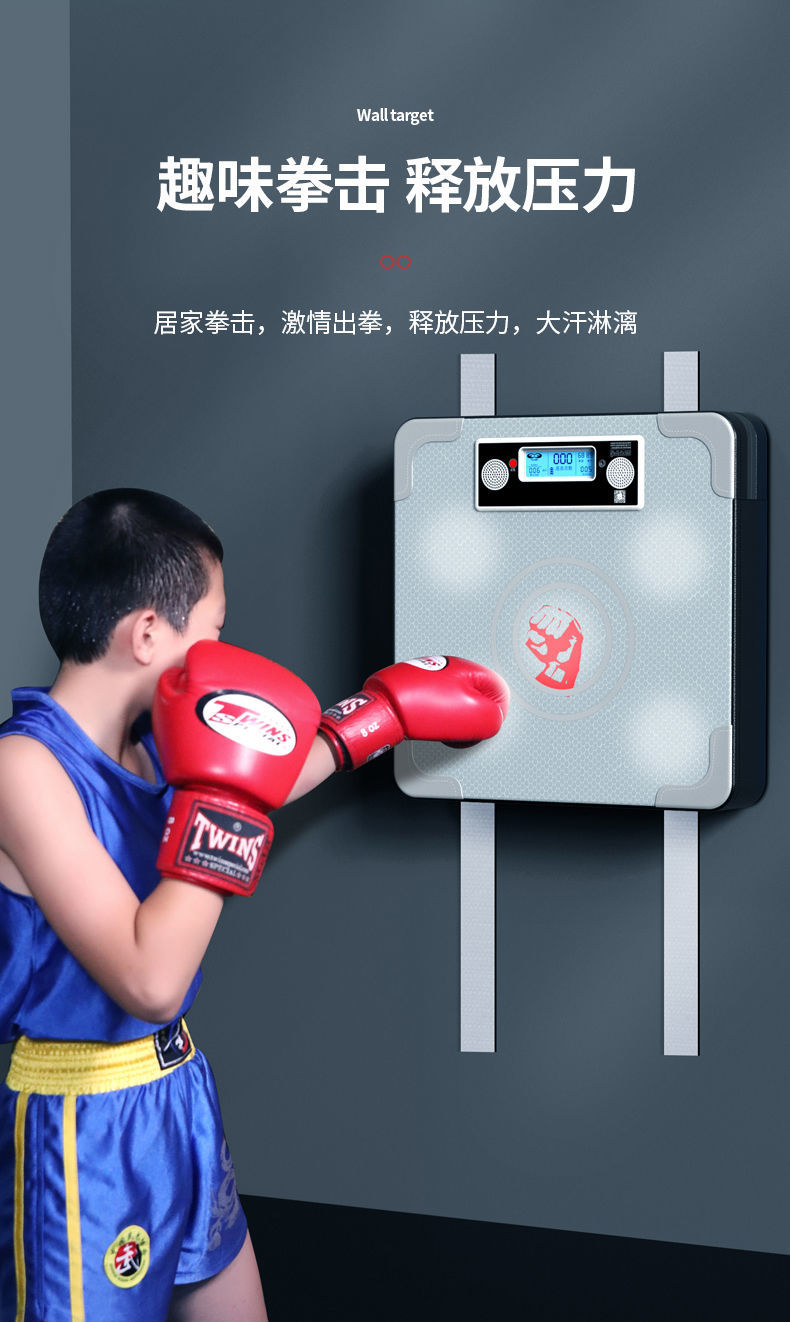 liteboxer智能拳击训练器家用沙袋挂墙式反应拳击靶健身拳击器材 银色