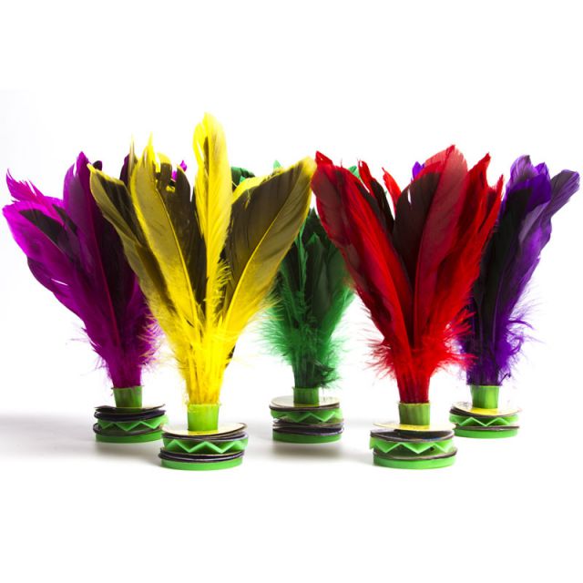 耐踢鸭毛毽子 大号彩色羽毛儿童比赛专用毽球牛筋底八彩8彩毽子 健身