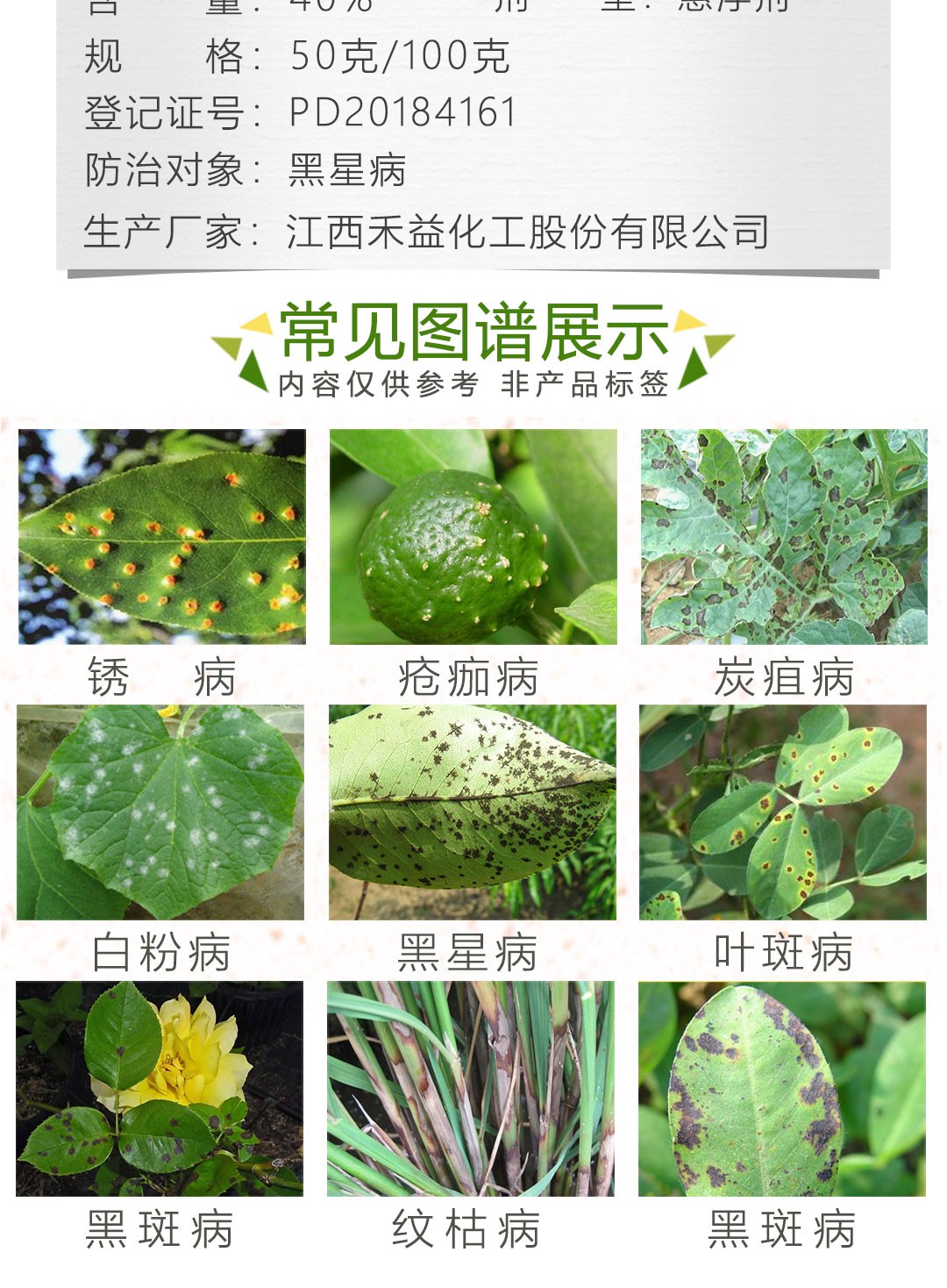 40腈菌唑果树农药蔬菜花卉大蒜锈病柑橘月季辣椒草莓黑星病豆角锈病