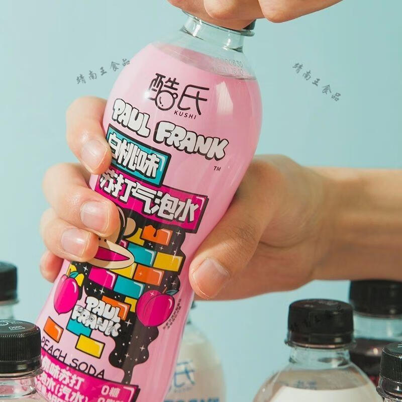 酷氏联名白猫葫芦娃气泡水饮料薄荷味白桃味柠檬味榴莲味联名款5瓶