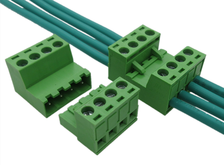 08 插拔绿色接线端子2p-24p 2p对接整套