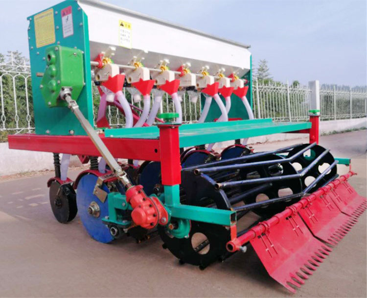 新款小麦播种机浆腿圆盘式种植机播种施肥机拖拉机带麦种点播机 6行桨