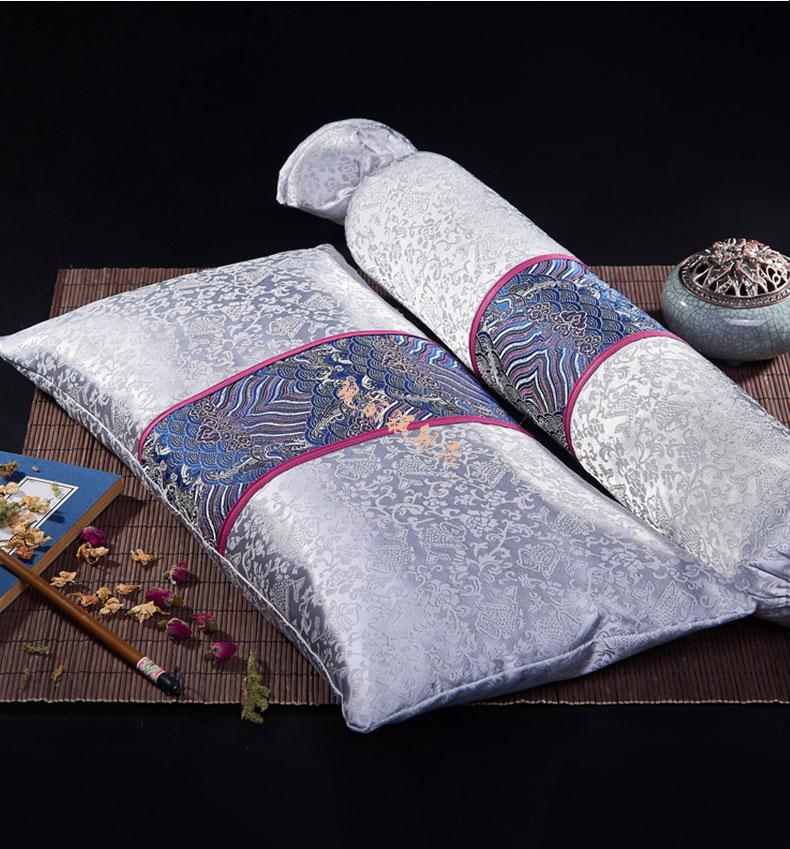 中药助眠枕头助睡眠神器深度改善失眠安神薰衣草荞麦壳送礼枕头孔雀蓝