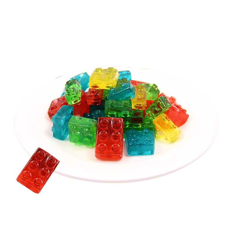 阿麦斯4d乐高软糖积木水果味儿童散装可以吃的橡皮糖qq糖 25g积木水果