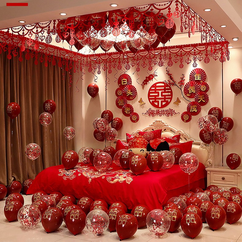 婚房气球布置男方女方结婚用品婚庆装扮新房喜庆客厅装饰婚礼求婚浪漫