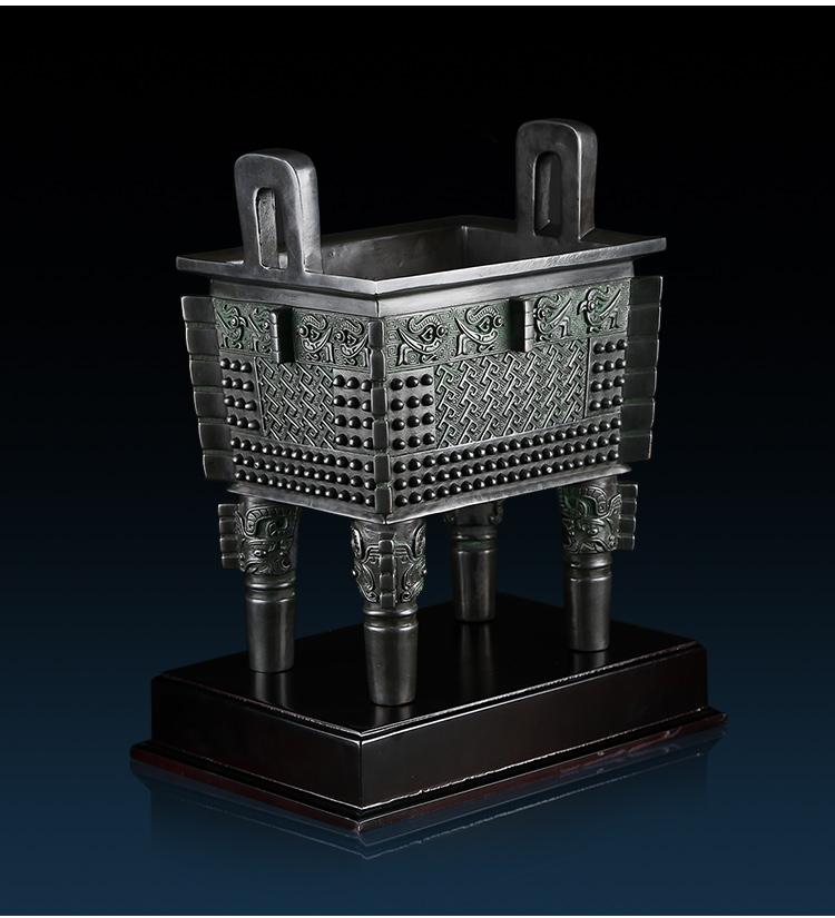 耘珺珥 轻奢高档高端纯铜鼎摆件父戊方鼎仿古青铜鼎家居办公室客厅