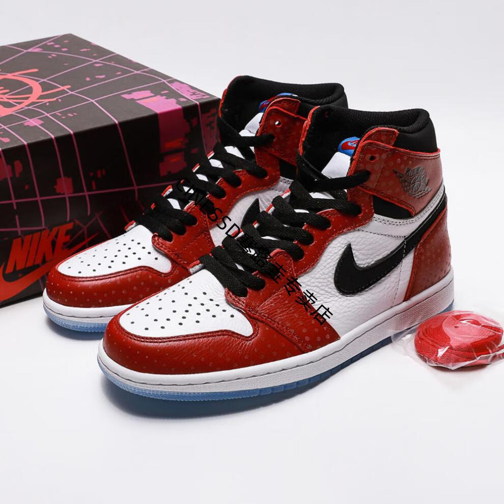 1红钩黑脚趾黑红禁穿芝加哥红丝绸高帮情侣休闲运动篮球板鞋 高帮黑红
