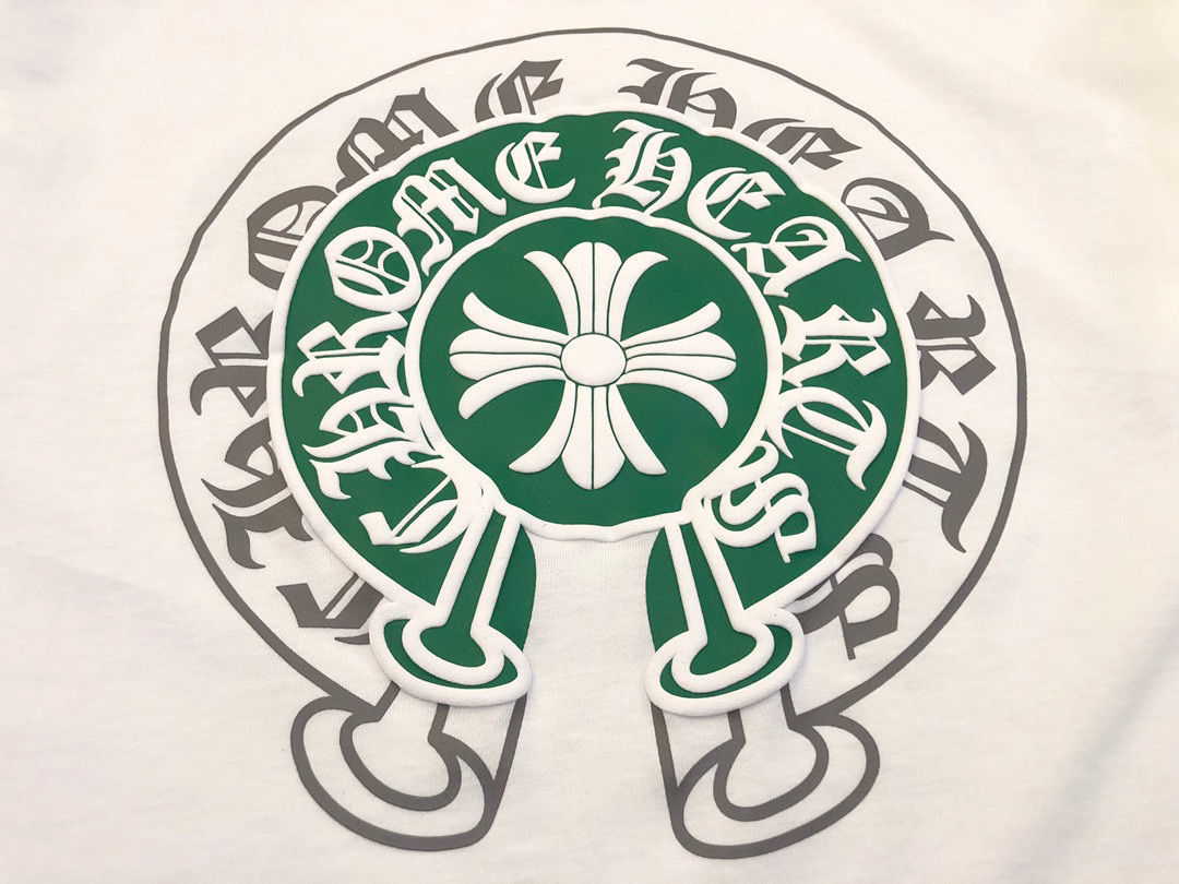 心22夏新款潮牌ch发泡马蹄印梵文字母印花t恤情侣同款 黑色 m【图片