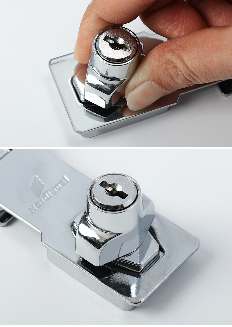 打孔冰箱锁更衣室双开柜门锁扣办公桌抽屉防盗带锁锁牌冰柜锁具螺丝款