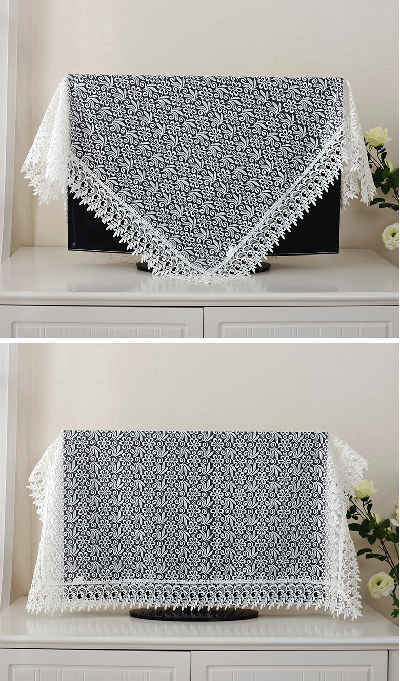 电视罩55寸电视罩防尘罩欧式蕾丝电视机盖布绣花55寸电视防尘布家用