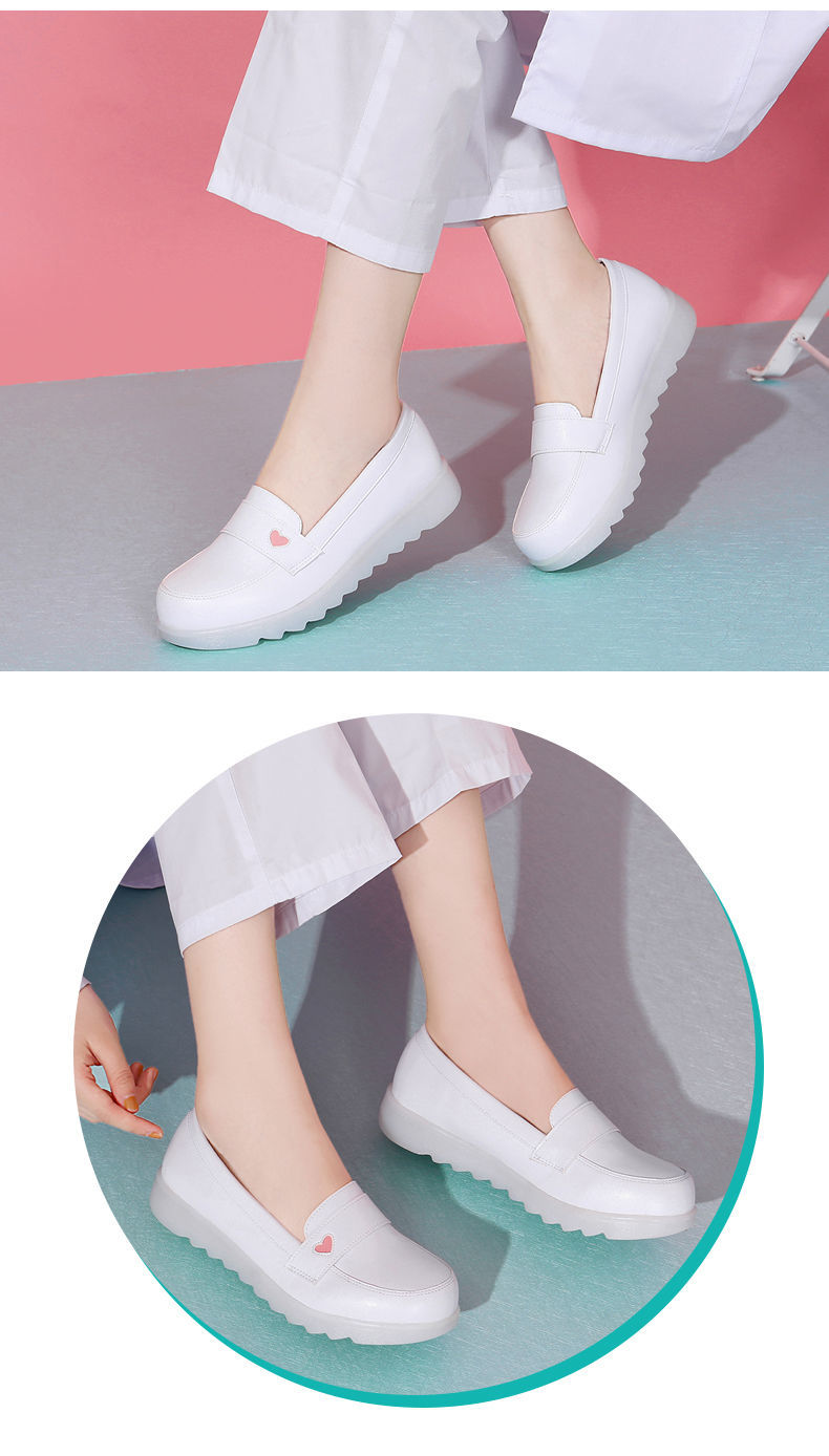 蔻梅白色护士鞋软底透气医院护士工作鞋平底大码舒适小白鞋护士鞋106