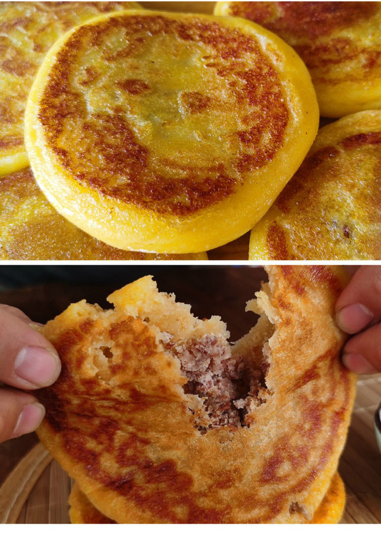 年糕饼东北农家手工自制大锅现烙原甜味红豆馅黏糕饼一斤4张 500g/袋*