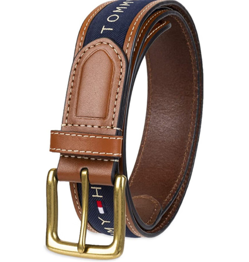 tommy hilfiger 汤米男腰带拼接帆布休闲百搭11tl02x0 black/natal1