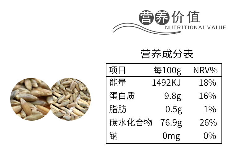 谷与仁的约定黑燕麦400g包农家新黑麦仁米五谷杂粮粗粮粥黑燕麦黑燕麦