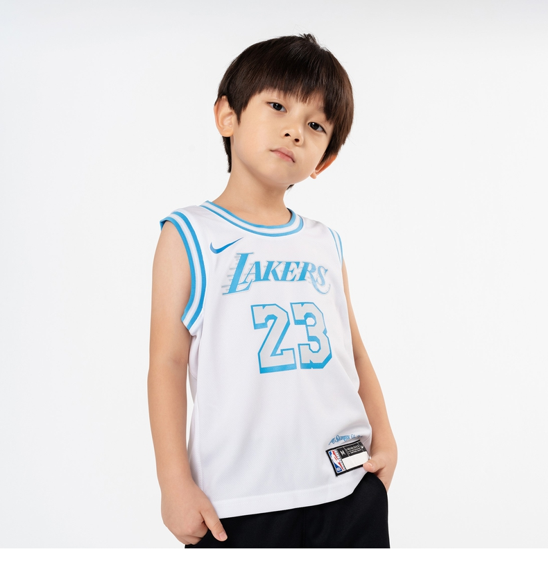 nbakids湖人队cityreplica詹姆斯幼童球衣白色l7