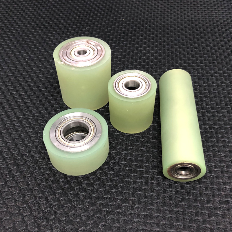 世涵侠现货包胶滚筒双轴承无动力橡胶滚轮托辊耐磨胶辊pu聚氨酯包胶轮