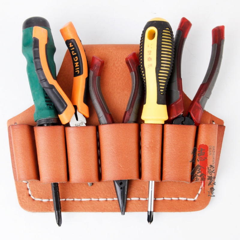 工具包工具包牛皮电工腰包牛皮钳套五联皮插小五金工具包腰包扳手改锥