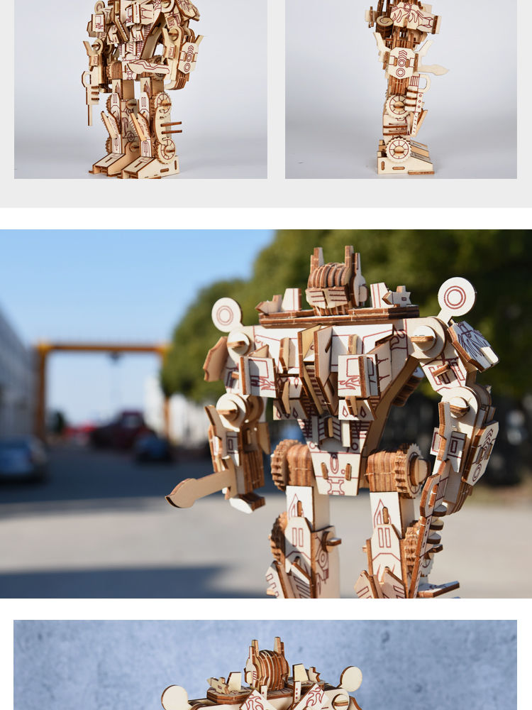 擎天柱机器人diy积木质立体拼图儿童玩具枪拼插模型仿真模型男孩女孩