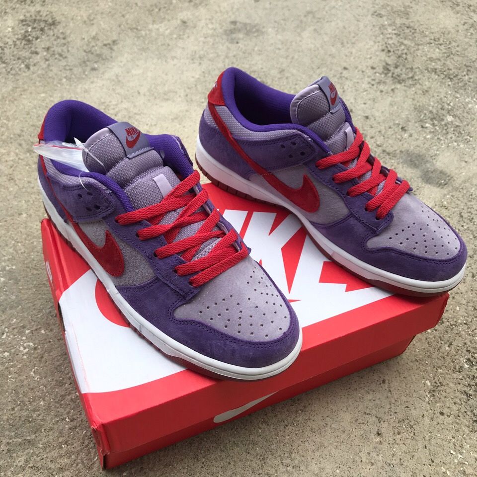 梅子滑板鞋头层麂皮可翻毛男女情侣休闲鞋 纯原头层麂皮dunk树莓紫