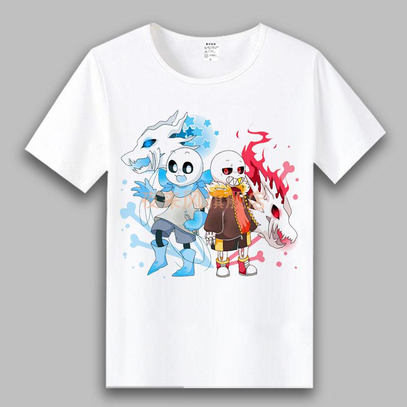 传说之下动漫t恤undertale骷髅兄弟男女周边短袖儿童衣服sans游戏上衣