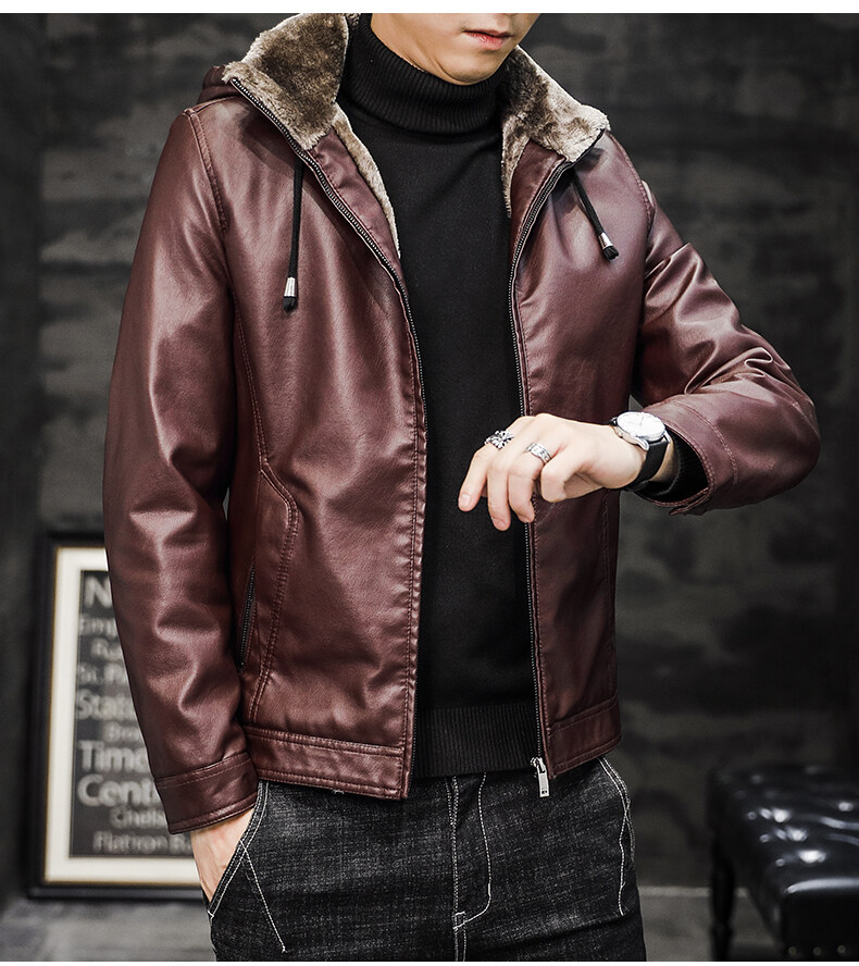 罗蒙皮衣男皮夹克外套男士短款皮衣秋冬季加绒保暖冬装防风商务休闲