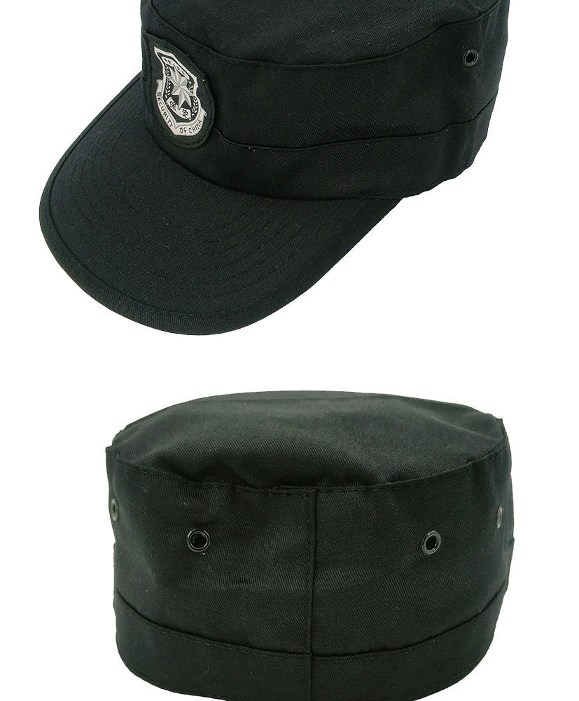 保安帽保安帽透气执勤帽治安帽酒店门卫物业户外作训帽夏季女平顶帽子