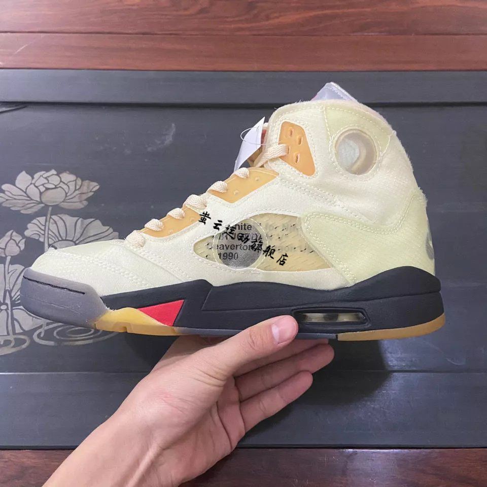 纯原ow x aj5白帆 白蝉翼篮球鞋原档案精准数据打造内侧进口kpu 白