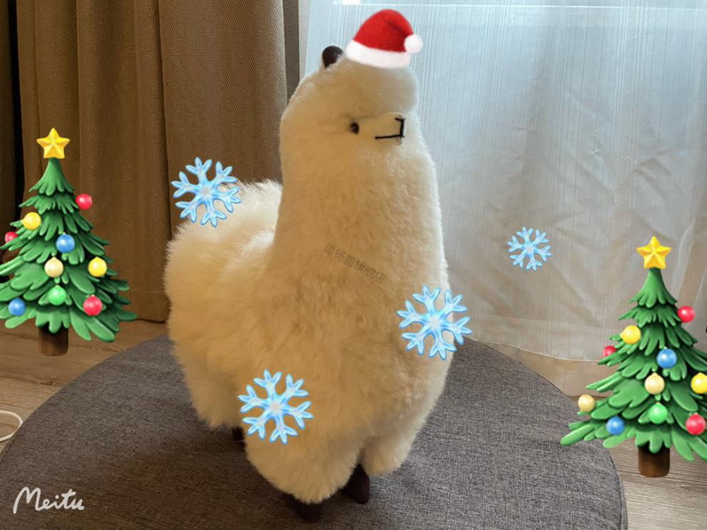 秘鲁羊驼 秘鲁品牌alpacasa 大号 手工羊驼真毛公仔毛绒玩具玩偶 小鬼