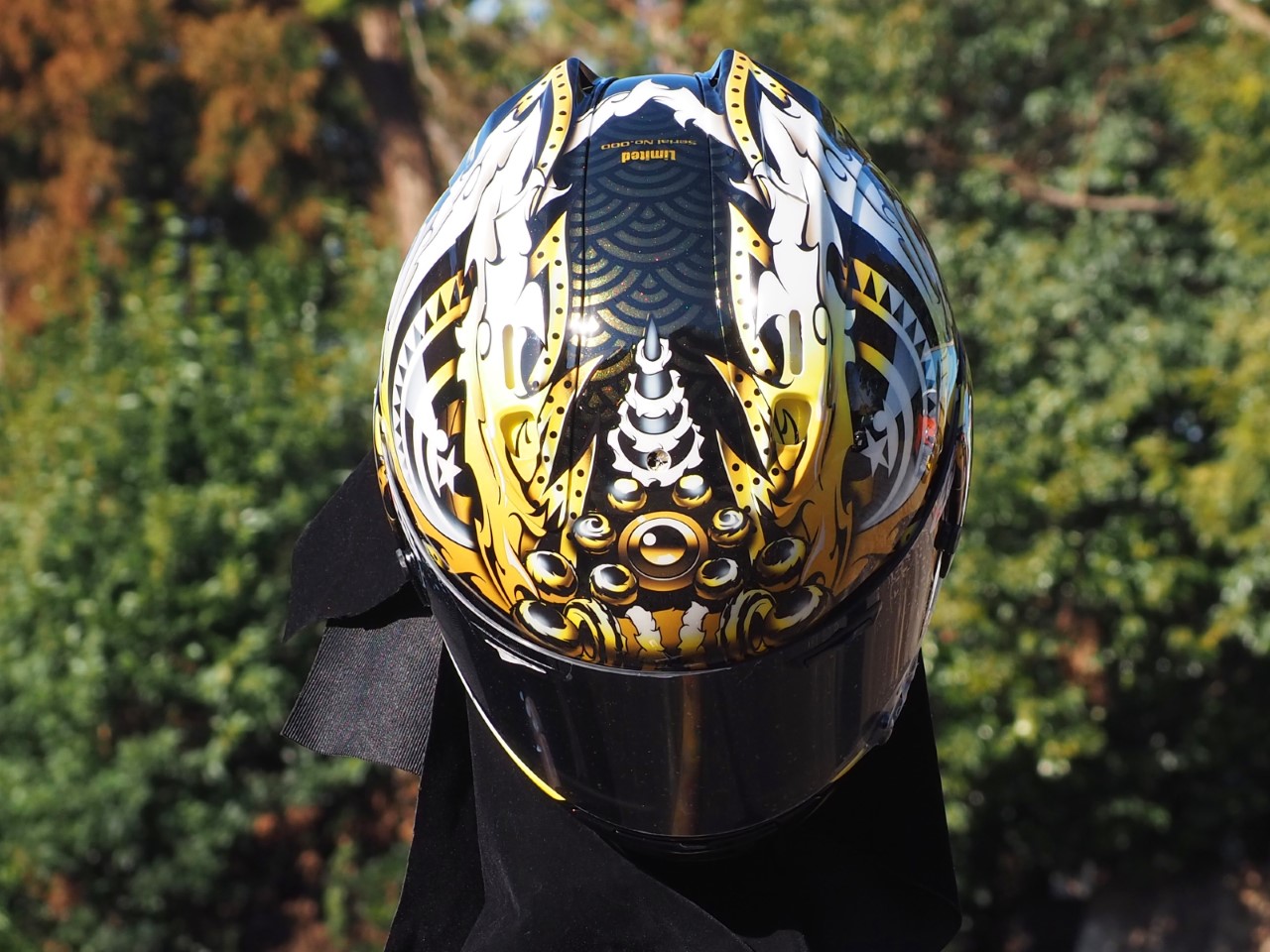 现货/ 日本进口arai摩托车头盔7x 特别合作款黑金醒狮 骑行全盔 rx-7x