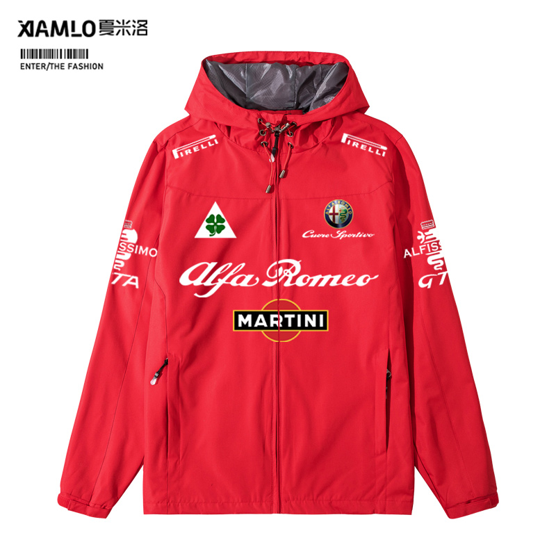 阿斯顿马丁车队f1赛车服防风夹克衣服队服周边男连帽开衫外套1藏青2