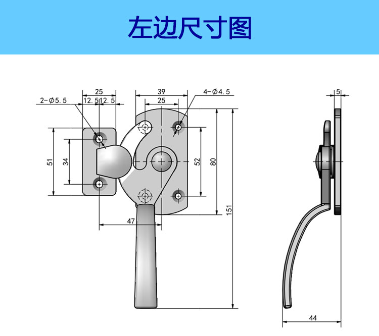 304不锈钢旋转紧迫式密封涂装设备把手冷库拉手电柜机械