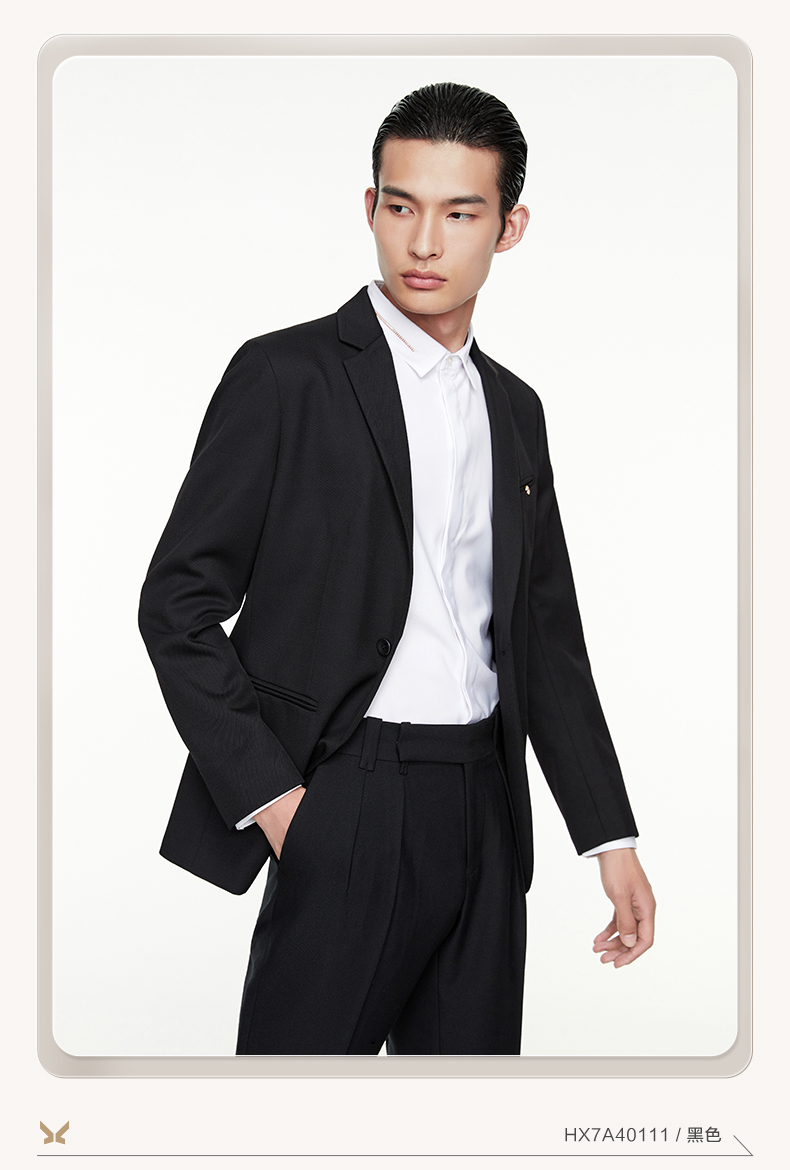 商场同款含羊毛九牧王男装西服男秋冬新款青年休闲保暖外套时尚修身