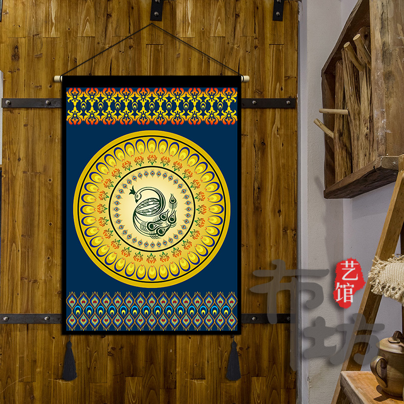 傣族广西十二少数民族布艺挂画民宿酒店饭店学校装饰布画挂布挂毯傣族